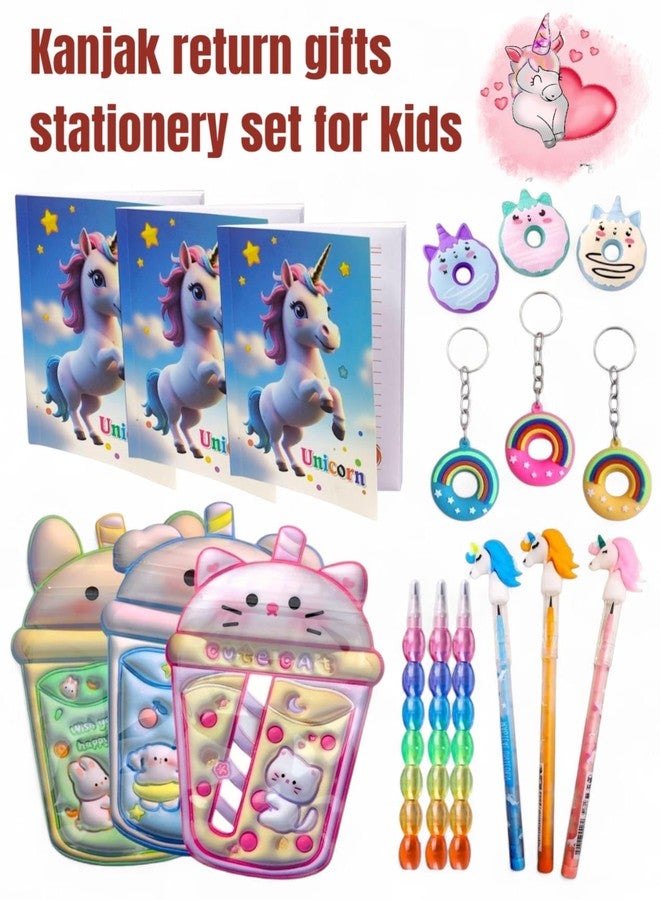 Tera13 TERA 13 36 Pcs Best Kanjak Return Gifts For Kanya Pujan Navratri ( Set Of 6 Item ) Unicorn Theme School Party Combo Pack, Birthday Return Gifts For Kids of All Age Group (Pack Of 6 Item) - Image 3